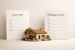 Imatge comparativa de casa rural i habitatge turístic