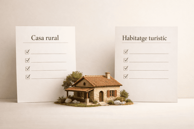 Imatge comparativa de casa rural i habitatge turístic